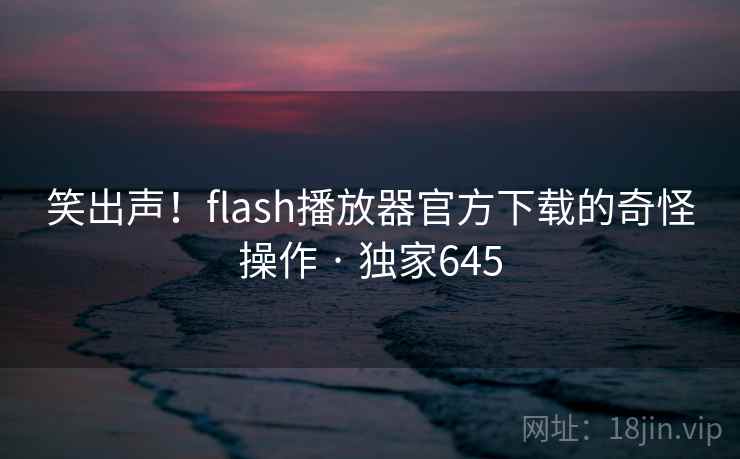 笑出声！flash播放器官方下载的奇怪操作 · 独家645  第2张